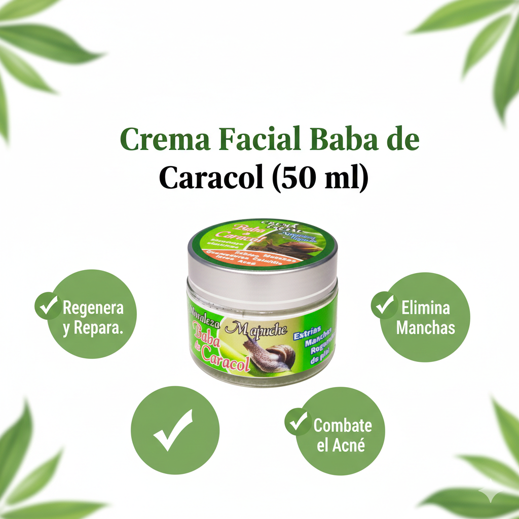 Crema facial estética de Baba de Caracol para renovación celular, tratamiento de belleza contra manchas y secuelas de acné con colágeno y elastina.